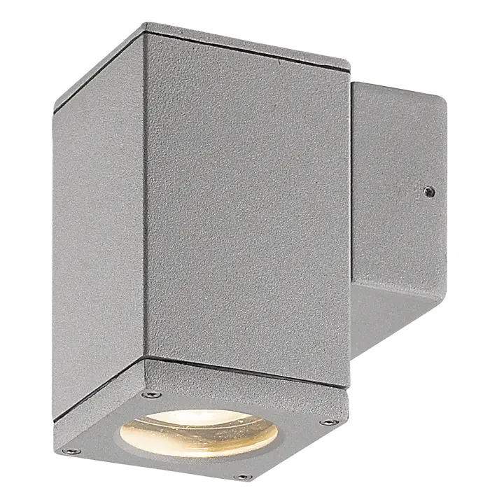 Novolux Lighting - Aplique de pared- CUB, uso exterior, GU10, 4,5W, IP54, aluminio, H10,8 cm, gris, exterior - 1