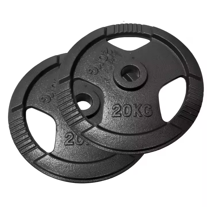 OZIO FITNESS 2 Discos de Pesas 20 kg 50 mm de 3 agarres Hierro Fitness - 1