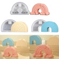 Molde De Silicona 3D Arco Iris Para Velas Y Artesanía Decoración De Nube Arco Iris DIY Aromaterapia Plástico Colorido - details 5
