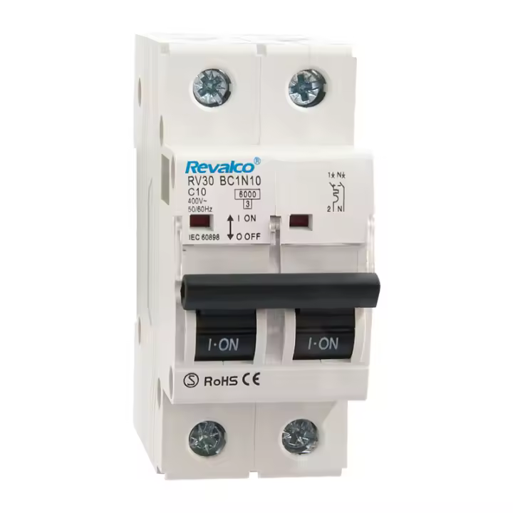 Interruptor Automático Revalco RV30EC1 1P + N 2P – 4,5KA 10A. Aparamenta modular. Cuadros eléctricos. - 1