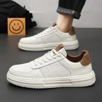 Zapatillas Casuales Para Hombre En Cuero Blanco Suela Ligera Transpirables Tenis Deportivos Para Adultos Zapatillas Hombre - details 17