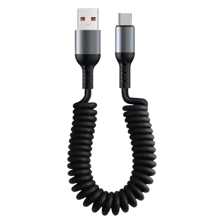 Cable De Datos Corto Telescopio Primavera 100/27/66W 6A USB Tipo C Carcasa Rápida Para Cargador Compatible Con Huawei Xiaomi Samsung - 1