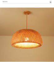 Lámpara Colgante De Bambú Pendentivo Luz De Techo Rattan Wicker Tejido a Mano Enredado Para Hogar Comedor Estilo Sudeste Asiático - details 8