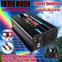 Inversor de corriente LED para coche, convertidor de cargador, adaptador Dual USB, transformador de voltaje de onda sinusoidal modificada, 4000W, 12V a 220V/110V - details 1
