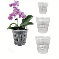 Macetas De Plástico Transparente Para Orchidées De 3 Tamaños 4.3in 5.5in Y 6.3in Con Agujeros Planter Breathable Para Repotear - details 0