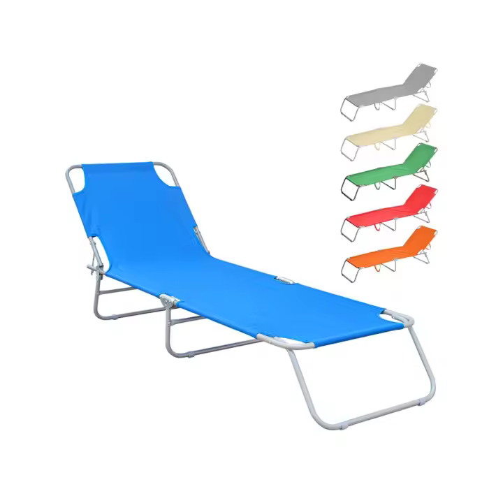 Mediawave Store plegable Sunbed 2309 acero con respaldo reclinado 4 posiciones - 1