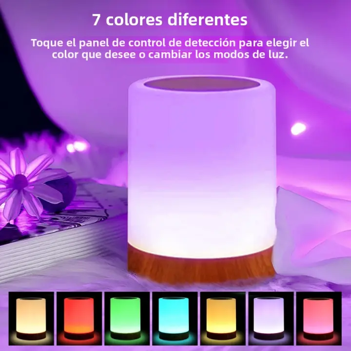 Lámpara De Noche LED Cambio De Color 7/13 Toque Control Dimmable Recargable USB Decoración De Escritorio Regalo Para Cama - 1