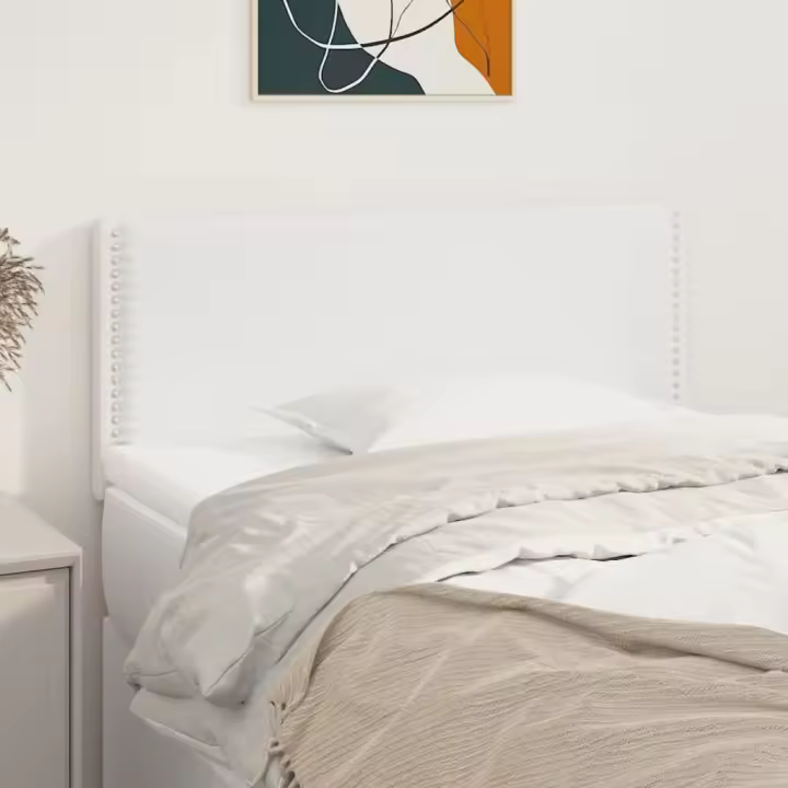 vidaXL Cabecero de cuero sintético blanco 90x5x78/88 cm - 1