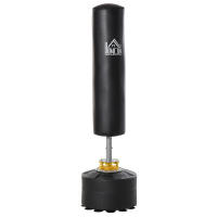 HOMCOM Saco de Boxeo de Pie para Adultos 170cm Altura Ajustable en 3 Niveles Punching Ball con Base Rellenable de Arena 45 kg o Agua 30 kg para Hogar Gimnasio Negro - details 0