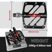 Pedales De Bicicleta BUCKLOS 3 Bearings Ultraligeros Antideslizantes De Aluminio Para MTB Accesorios De Bicicleta Pantalla De Montaje 9/16'' Peso Approx. 296g/M96 286g/R36 - details 6