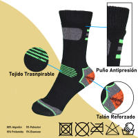 Geshop Calcetines Trekking Algodón Mujer Caña Alta Calcetines Senderismo Viaje Montaña Calcetines Diseño Fantasía  Calcetines Traspirables - details 0
