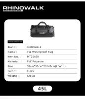 Bolsa De Asiento Para Motocicleta Rhinowalk Impermeable 45L PVC Equipaje Seco Para Viajes Exterior Bolsa De Hombro Pannier - details 9