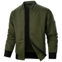 Chaqueta De Manga Larga Para Hombre Con Cuello Erguido Y Cremallera Estilo Casual Chaqueta De Patoche Con Patrón Cuadriculado - details 30