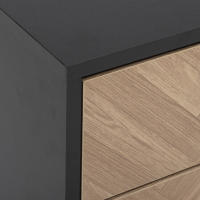 MESITA DE NOCHE MODERNA CON DOS CAJONES EFECTO MADERACHEVRONS MARCA 5 FIVE - details 2