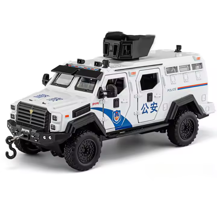 Coche De Juguete a Escala 1:32 De Sabertooth Metal Con Sonido Luz Y 6 Puertas Abiertas Vehículo Armado De Diente De Sabueso Regalo - 1