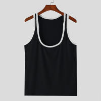 Camiseta De Gimnasio Para Hombre Verano Estilo Delgado Sin Mangas Deporte Moda Ajustada Vestido De Correo Patchwork Talla S-2XL - details 11