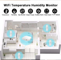 Sensor De Temperatura Y Humedad ZigBee Tuya Con Control Por App Y Voice Alexa Google Home Escena De Automatización Compatible Con℃/℉ - details 5