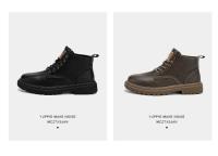 Nuevos Zapatos Para Hombre 2024 Botas De Cuero Alta Casual Moda Retro Todoterreno Botines Desérticos Para Trabajo Y Moto - details 1