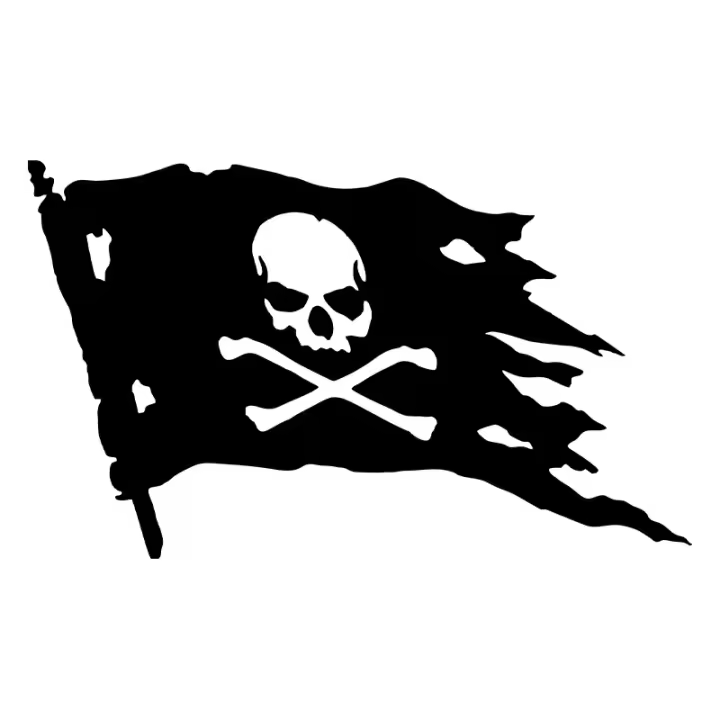 Pirata Jolly Roger Adorno De Coche Estilo Vinyl Negro/Blanco/Laser Decoración Para Ventanas Y Puertas De Coche - 1