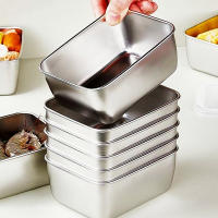 Caja De Almacenamiento De Alimentos De Acero Inoxidable 600ml Con Tapa De Plástico Para Refrigerador Conservación De Frescura Para Picnics - details 0