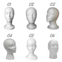 1pcs Maniquí De Esponja Para Mujer Cabeza De Exhibición Para Gorras Gafas Y Pelucas Soporte De Almohadilla De Plástico Blanco - details 1