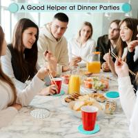 Juego De 8 Tapetes De Algodón Tejido Con Soporte Para Protección De Mesas Decoración De Mesa Restaurantes Y Cafeterías - details 6