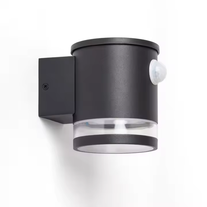 Ledkia Aplique de Pared Exterior Solar LED Aluminio con Sensor de Movimiento Draco Negro - 1