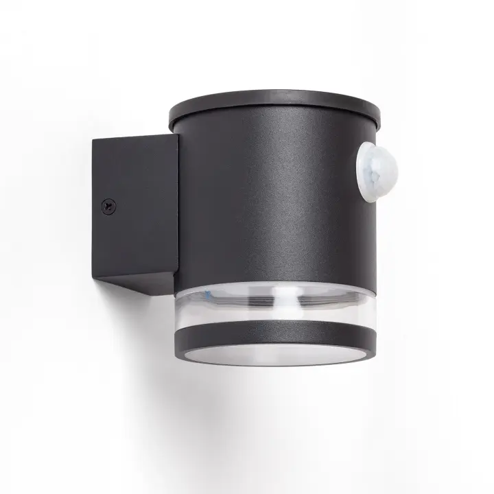 Ledkia Aplique de Pared Exterior Solar LED Aluminio con Sensor de Movimiento Draco Negro - 1