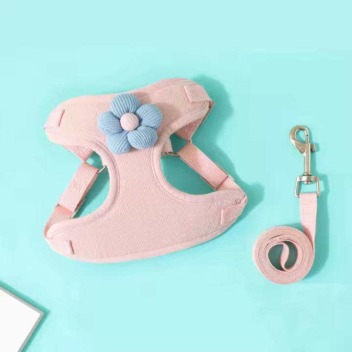 Harnés Ajustable Para Perros Con Correa De 1.2m Conjunto De Collar Y Correa Para Caminar Al Aire Libre Para Puppies Gatos Bulldog Francés Chihuahua - 1
