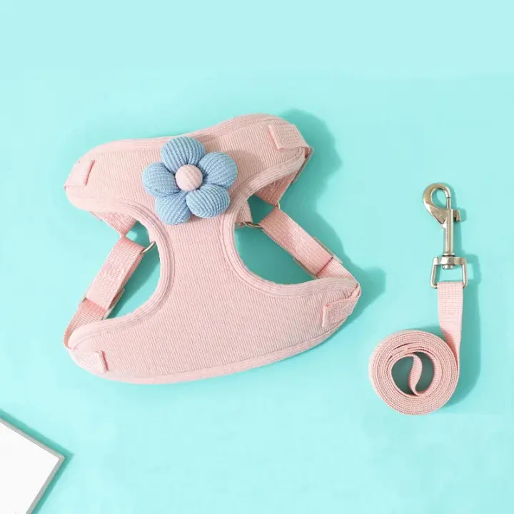 Harnés Ajustable Para Perros Con Correa De 1.2m Conjunto De Collar Y Correa Para Caminar Al Aire Libre Para Puppies Gatos Bulldog Francés Chihuahua - 1