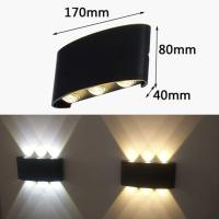 Luces de pared LED Exterior Interior Impermeable IP65 Lámpara de pared Modern para Balcón Sala de estar Pasillo Dormitorio Porche Aluminio Negro (6W-Negro-Blanco Caliente) [Clase de eficiencia energética] - details 1