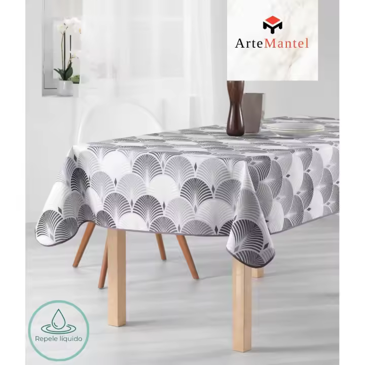 ARTEMANTEL Mantel Antimanchas SHELL BEIGE de Poliéster para Mesa Rectangular o Redondo - Elegancia y Practicidad - 1