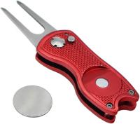 Herramienta de reparación de divot de golf con botón emergente y marcador de bola magnética, Ligero, portátil, mini herramienta de reparación de Divot - details 0