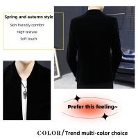 Camisa De Cuello Yuan Slim Fit En Veludo Estilo Coreano Moda Casual Para Hombres Abrigo Boutique Canario Nueva Version - details 3