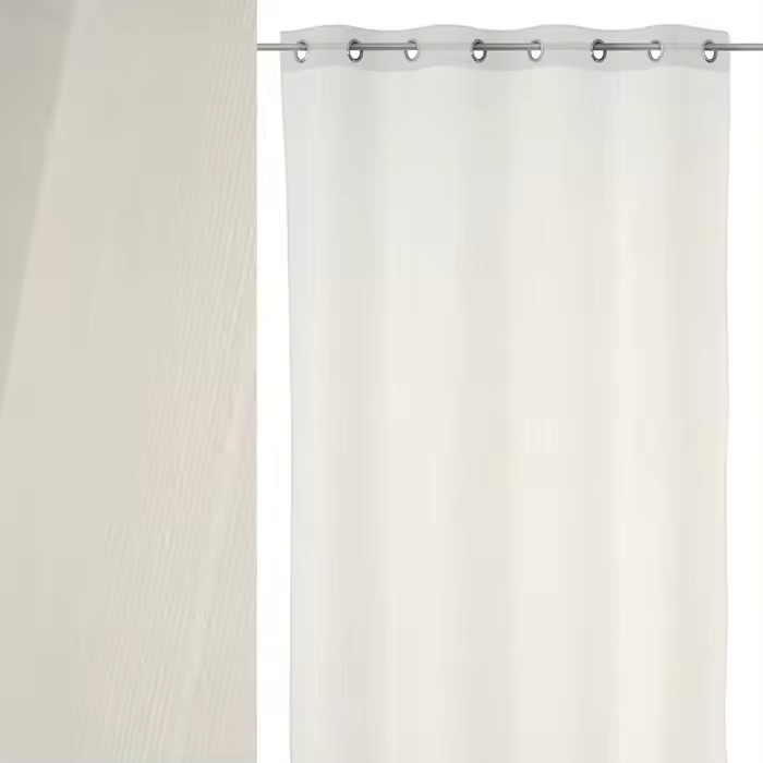 Set 2 Visillos Avalon Poliéster Blanco Líneas Ana  (2 140x260 cm) - 1