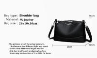 Bolso De Hombro Para Mujer 2024 Gran Capacidad Con Tres Capas De Cremalleras Color Sólido De PU Cuero Bolso Cruzado De Moda - details 0