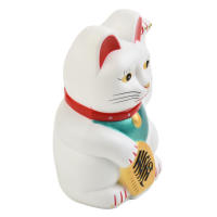 Gato De La Suerte Con Brazo Moviéndose Electrónico 5 Pulgadas Decoración Para Tienda Nueva Regalo Armadura De Plástico Estilo Moderno - details 15