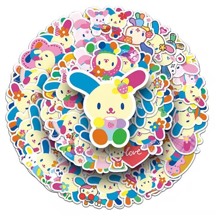 Pegatinas Sanrio Usahana Kawaii 10/30/50pcs Dibujos Animados Cartoon Decales Para Teléfono Móvil Botella De Agua Cuaderno Graffiti Adhesivo PVC - 1