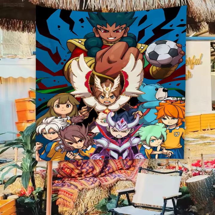 Bandera De Anime Inazuma Eleven Para Decoración De Sala De Estar Dormitorio Estándar De Madera De Bambú Material De Poliéster Tamaño Variado - 1