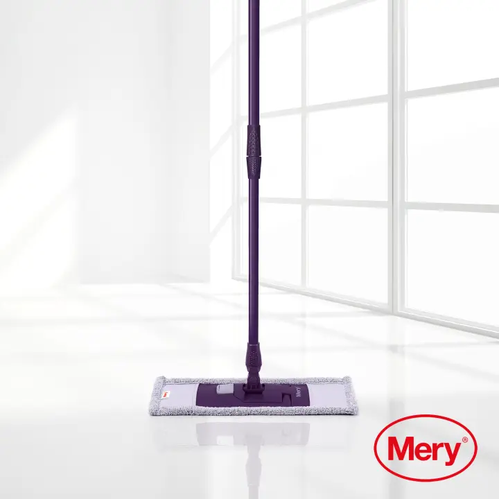 Mery - Mopa Microfibra con Palo Telescópico, Atrapa Polvo Ecológico, Giro 360º - Morado y Lila - 140x45x15 cm - 1