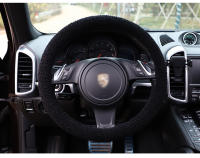 Funda De Volante De Coche De Lana De Oveja Creativa Con Bordado De Peluche Cubierta De Manija Térmica Para Otoño E Invierno - details 10