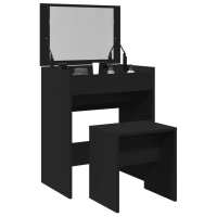 vidaXL Tocador con taburete 60x40x113,5 cm en color Blanco/Gris sonoma/Gris hormigón y más | cómodas modernas ergonómicas para comedor cocina salón hogar - details 3