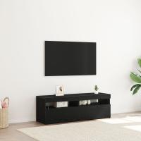 Mueble de TV vidaXL con LED Negro Roble 120x35x40 cm Madera elaborada - details 0