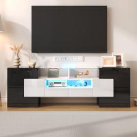Soporte de TV Brilliant Blanco, 145 cm, iluminación LED, muebles de salón, Modern diseño, elegant surface de Cristal - details 6