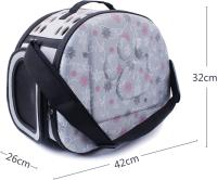Bolsa de transporte de mascotas para perro gato conejo transpirable extraíble lavable (gris) - details 2
