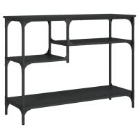 vidaXL Mesa consola con estantes 100x35x75 cm Negro, Roble Sonoma, Roble ahumado Mesa de sofá Mesa de Entrada para Salón Consola de Entrada Mueble Recibidor Mesita Mesa auxiliar Salon - details 1