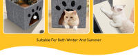 Nobleza - Cueva Plegable para Gatos, Casa para Gatos Interior de 2 Capas, Cubo Multifuncional para Gatos con Tabla Rascadora Extraíble y Bola, Cama para Gatos, 35 x 30 x 30 cm Cat Bed, Gris - details 2