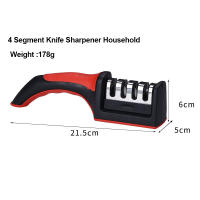 Afilador De Cuchillos Multifuncional De 4 Segmentos Para El Hogar Con Piedra De Afilado Negra Mano De Obra Manual Triple Propósito - details 5