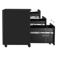 Archivador móvil con cerradura, cajonera de oficina con ruedas, para documentos A4 y carpetas de archivo, blanco o negro - details 10