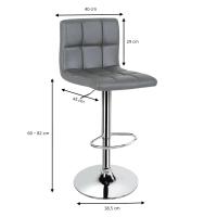 LUTODY - Pack 2 Sillas de Comedor Bar Giratoria 360°, Altura Regulable, Asiento de Cuero Sintético - Silla estilo Moderno para Hogar y Comercio - details 7